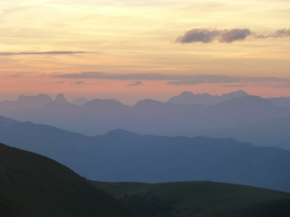 Austrian alps at dusk